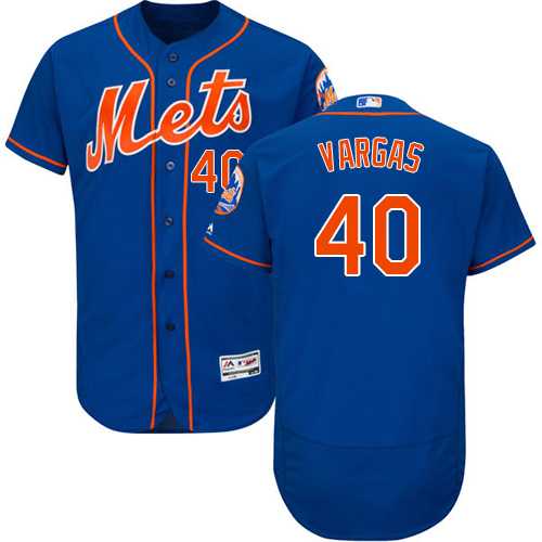 Men's New York Mets #40 Jason Vargas Blue Flexbase Authentic Collection Stitched MLB Jersey