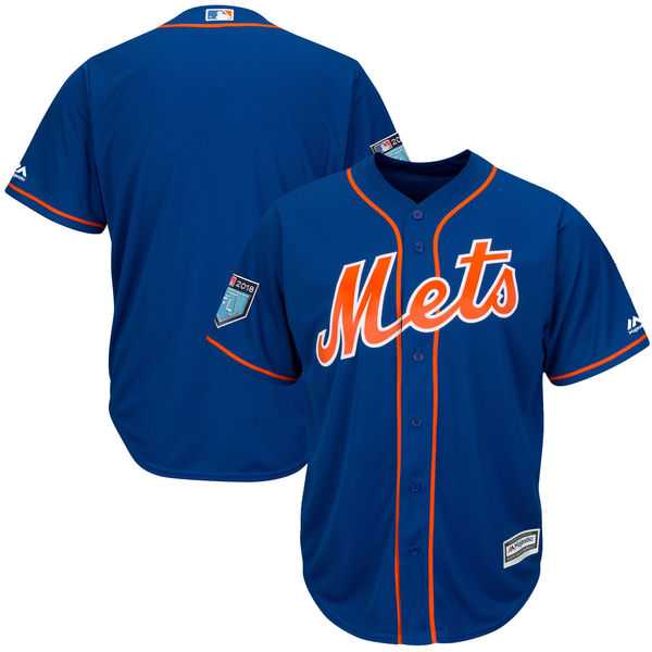 Men's New York Mets Customized Majestic Royal 2018 Spring Training Cool Base Team Jersey