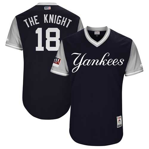 Men's New York Yankees #18 Didi Gregorius Navy The Knight Players Weekend Authentic Stitched MLB