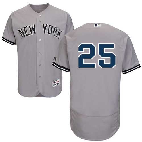 Men's New York Yankees #25 Gleyber Torres Grey Flexbase Authentic Collection Stitched MLB Jersey