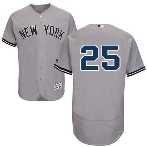 Men's New York Yankees #25 Gleyber Torres Grey Flexbase Authentic Collection Stitched MLB Jersey Men's New York Yankees #25 Gleyber Torres Grey Flexbase Authentic Collection Stitched MLB Jersey