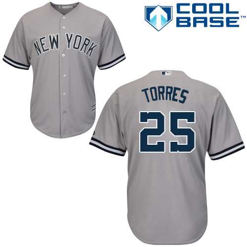 Men's New York Yankees #25 Gleyber Torres Grey New Cool Base Stitched MLB Jersey