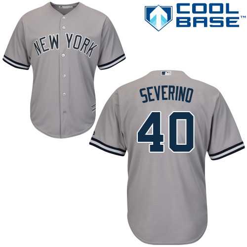 Men's New York Yankees #40 Luis Severino Grey New Cool Base Stitched MLB