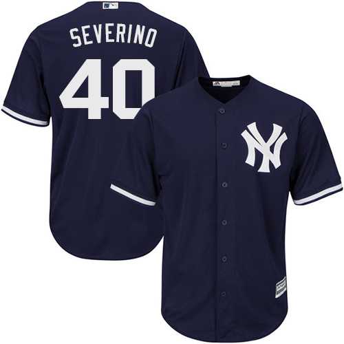 Men's New York Yankees #40 Luis Severino Navy Blue New Cool Base Stitched MLB