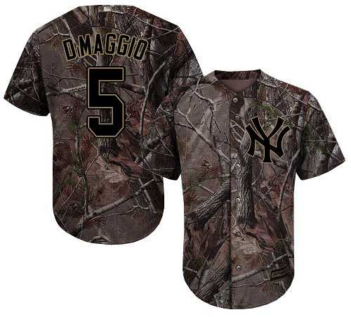 Men's New York Yankees #5 Joe DiMaggio Camo Realtree Collection Cool Base Stitched MLB