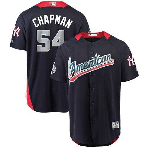 Men's New York Yankees #54 Aroldis Chapman Navy Blue 2018 All-Star American League Stitched MLB Jersey
