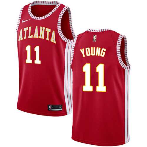 Men's Nike Atlanta Hawks #11 Trae Young Red NBA Swingman Statement Edition Jersey
