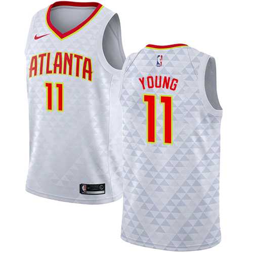 Men's Nike Atlanta Hawks #11 Trae Young White NBA Swingman Association Edition Jersey