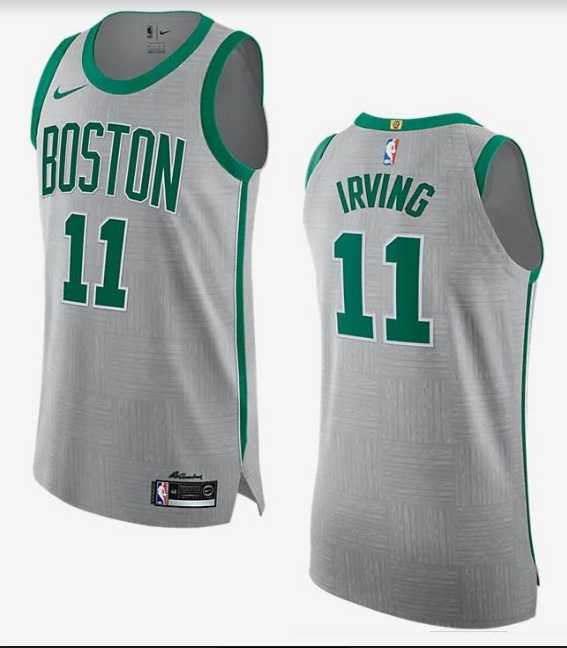 Men's Nike Boston Celtics #11 Kyrie Irving Grey NBA Swingman Icon Edition Jersey
