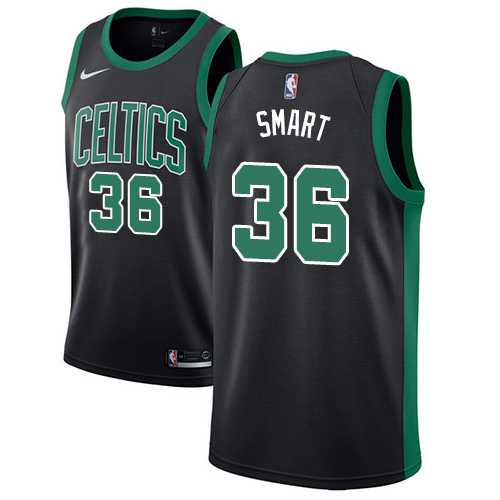 Men's Nike Boston Celtics #36 Marcus Smart Black NBA Swingman Statement Edition Jersey