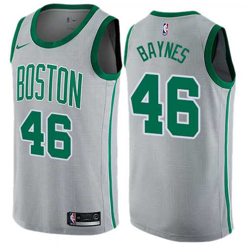 Men's Nike Boston Celtics #46 Aron Baynes Gray NBA Swingman City Edition Jersey