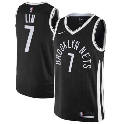 Men's Nike Brooklyn Nets #7 Jeremy Lin Black NBA Swingman City Edition Jersey