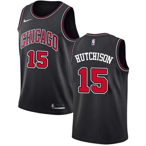 Men's Nike Chicago Bulls #15 Chandler Hutchison Black NBA Swingman Statement Edition Jersey