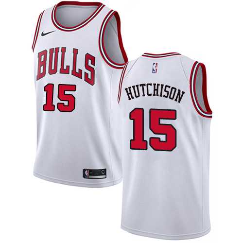 Men's Nike Chicago Bulls #15 Chandler Hutchison White NBA Swingman Association Edition Jersey