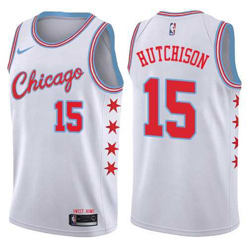 Men's Nike Chicago Bulls #15 Chandler Hutchison White NBA Swingman City Edition Jersey