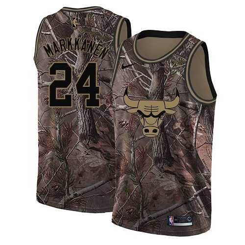 Men's Nike Chicago Bulls #24 Lauri Markkanen Camo NBA Swingman Realtree Collection Jersey