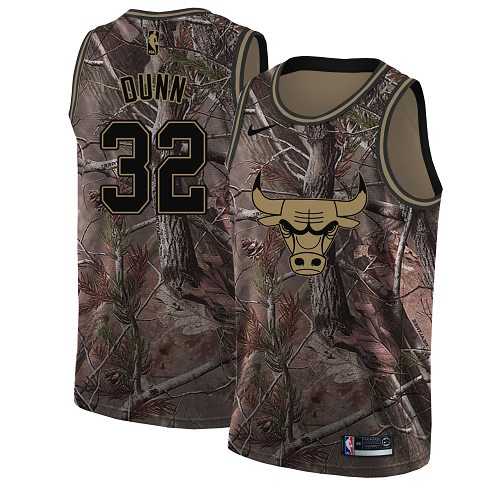 Men's Nike Chicago Bulls #32 Kris Dunn Camo NBA Swingman Realtree Collection Jersey