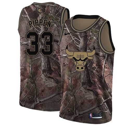 Men's Nike Chicago Bulls #33 Scottie Pippen Camo NBA Swingman Realtree Collection Jersey