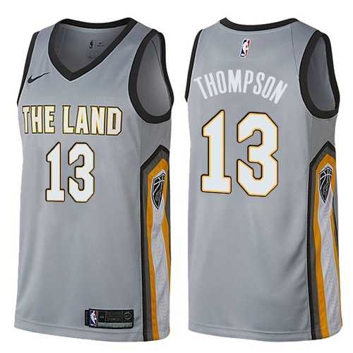 Men's Nike Cleveland Cavaliers #13 Tristan Thompson Gray NBA Swingman City Edition Jersey (2)