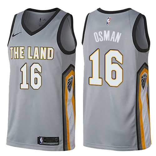 Men's Nike Cleveland Cavaliers #16 Cedi Osman Gray NBA Swingman City Edition Jersey