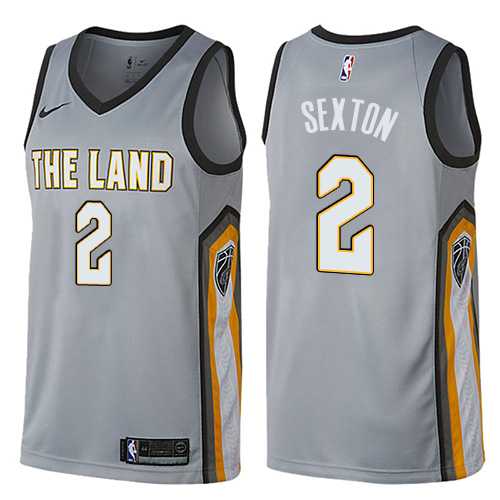 Men's Nike Cleveland Cavaliers #2 Collin Sexton Gray NBA Swingman City Edition Jersey