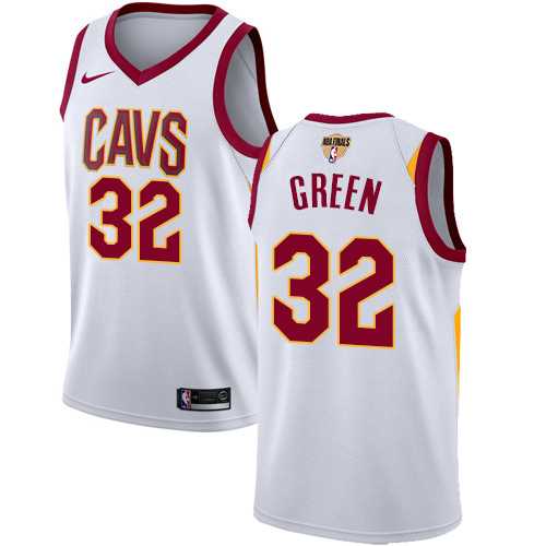 Men's Nike Cleveland Cavaliers #32 Jeff Green White The Finals Patch NBA Swingman Association Edition Jersey