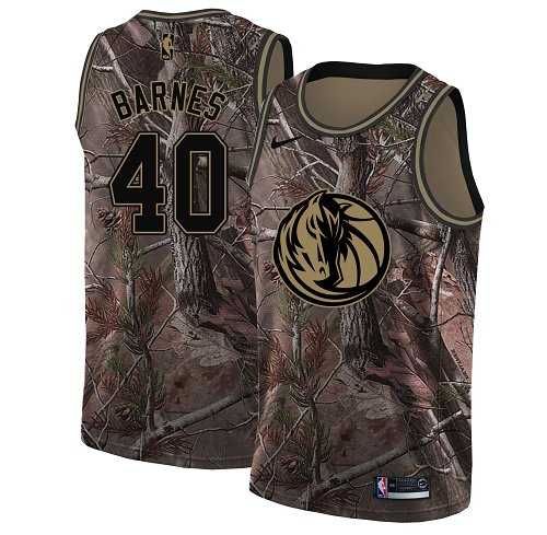 Men's Nike Dallas Mavericks #40 Harrison Barnes Camo NBA Swingman Realtree Collection Jersey