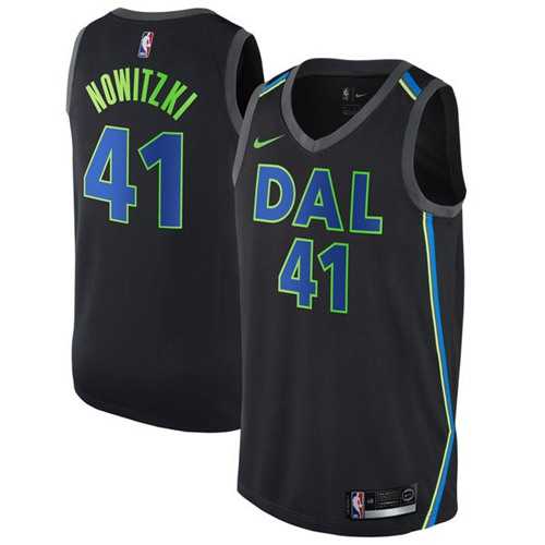 Men's Nike Dallas Mavericks #41 Dirk Nowitzki Black NBA Swingman City Edition Jersey