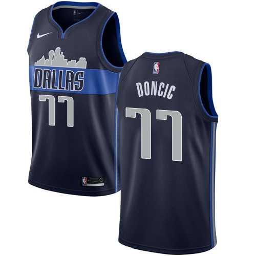 Men's Nike Dallas Mavericks #77 Luka Doncic Navy NBA Swingman Statement Edition Jersey