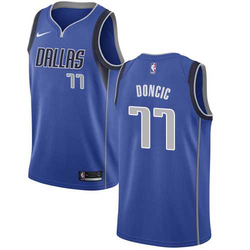 Men's Nike Dallas Mavericks #77 Luka Doncic Royal NBA Swingman Icon Edition Jersey