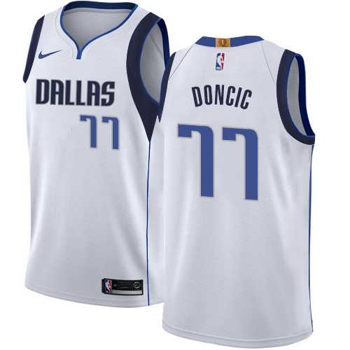 Men's Nike Dallas Mavericks #77 Luka Doncic White NBA Swingman Association Edition Jersey