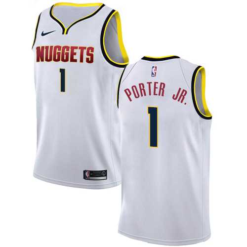 Men's Nike Denver Nuggets #1 Michael Porter Jr. White NBA Swingman Association Edition Jersey Men's Nike Denver Nuggets #1 Michael Porter Jr. White NBA Swingman Association Edition Jersey