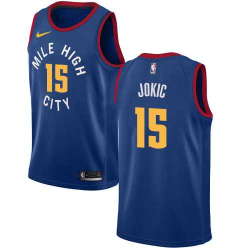 Men's Nike Denver Nuggets #15 Nikola Jokic Navy NBA Swingman City Edition Jersey