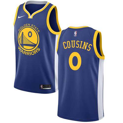 Men's Nike Golden State Warriors #0 DeMarcus Cousins Blue NBA Swingman Icon Edition Jersey