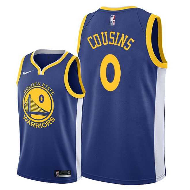 Men's Nike Golden State Warriors #0 DeMarcus Cousins Royal NBA Icon Edition Jersey