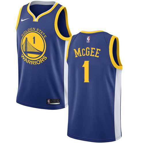 Men's Nike Golden State Warriors #1 JaVale McGee Blue NBA Swingman Icon Edition Jersey