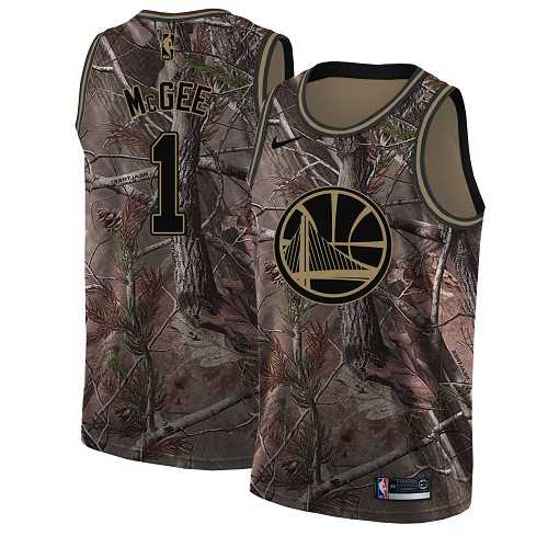 Men's Nike Golden State Warriors #1 JaVale McGee Camo NBA Swingman Realtree Collection Jersey