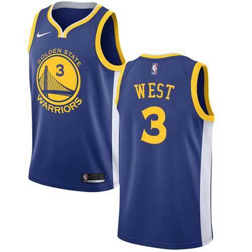 Men's Nike Golden State Warriors #3 David West Blue NBA Swingman Icon Edition Jersey
