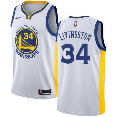 Men's Nike Golden State Warriors #34 Shaun Livingston White NBA Swingman Association Edition Jersey