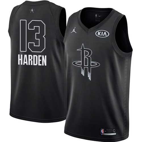 Men's Nike Houston Rockets #13 James Harden Black NBA Jordan Swingman 2018 All-Star Game Jersey