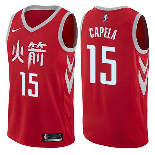 Men's Nike Houston Rockets #15 Clint Capela Red NBA Swingman City Edition Jersey
