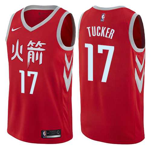 Men's Nike Houston Rockets #17 PJ Tucker Red NBA Swingman City Edition Jersey