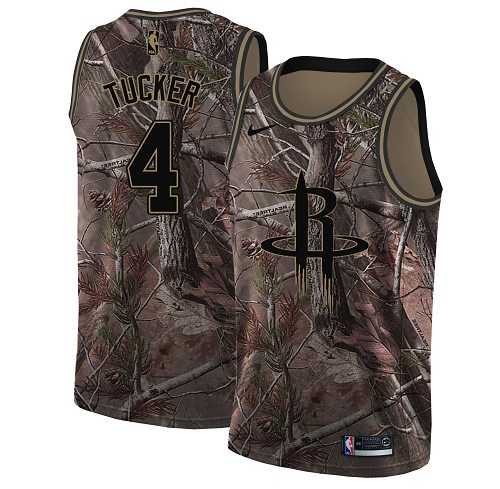 Men's Nike Houston Rockets #4 PJ Tucker Camo NBA Swingman Realtree Collection Jersey