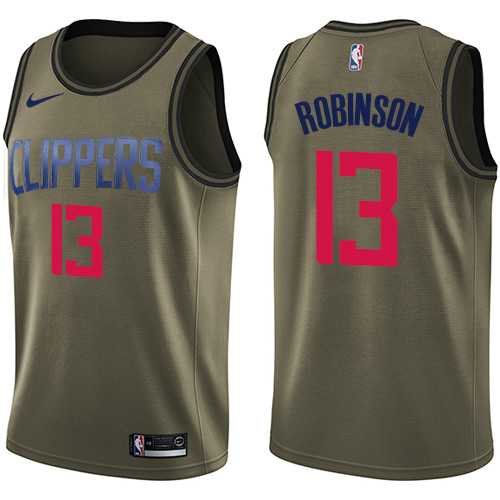 Men's Nike Los Angeles Clippers #13 Jerome Robinson Green NBA Swingman Salute to Service Jersey