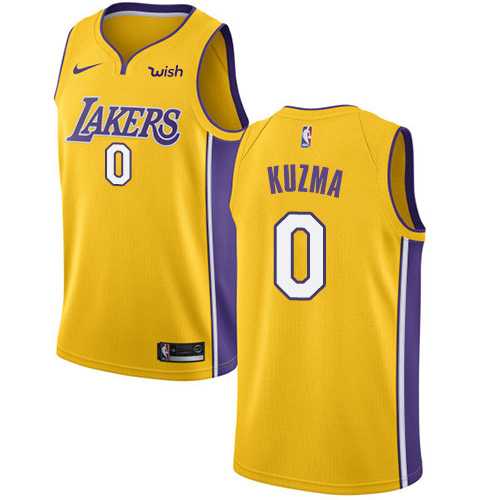 Men's Nike Los Angeles Lakers #0 Kyle Kuzma Gold NBA Swingman Icon Edition Jersey