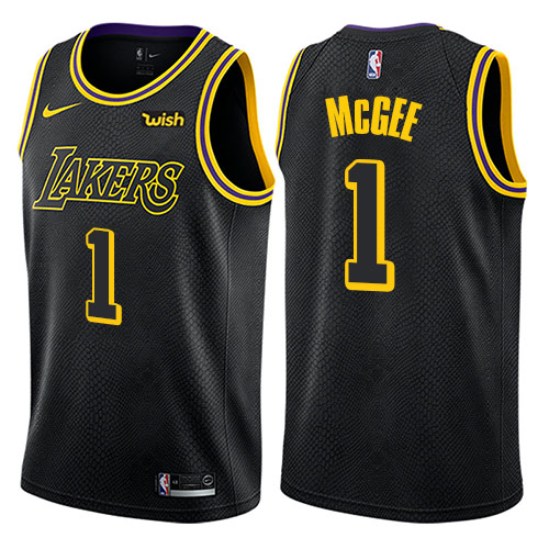Men's Nike Los Angeles Lakers #1 JaVale McGee Black NBA Swingman City Edition Jersey