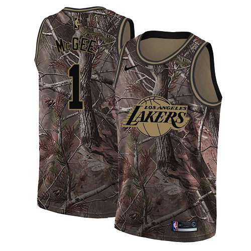 Men's Nike Los Angeles Lakers #1 JaVale McGee Camo NBA Swingman Realtree Collection Jersey
