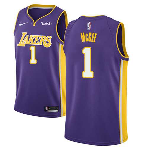 Men's Nike Los Angeles Lakers #1 JaVale McGee Purple NBA Swingman Statement Edition Jersey