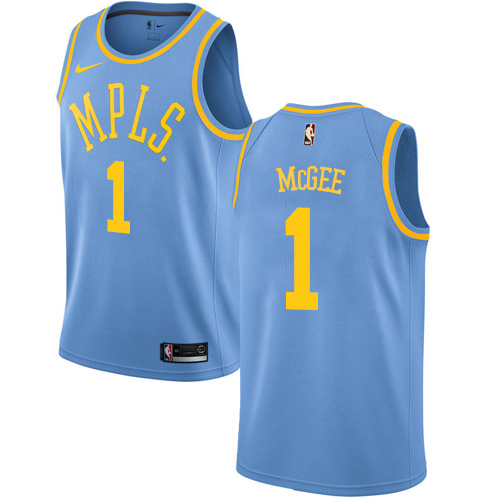 Men's Nike Los Angeles Lakers #1 JaVale McGee Royal Blue NBA Swingman Hardwood Classics Jersey
