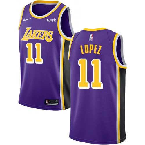 Men's Nike Los Angeles Lakers #11 Brook Lopez Purple NBA Swingman Statement Edition Jersey